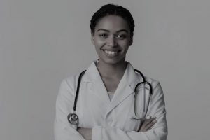 A picture of a smiling nurse.